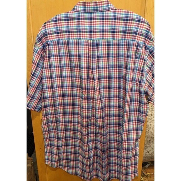 Peter Millar Button Down Shirt Men's Extra Large multicolor Plaid short sleeve - Picture 2 of 3